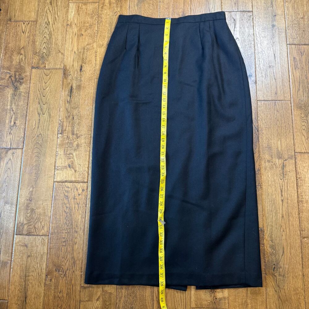 Vintage Joan Leslie 100% Wool Pencil Skirt Women’s 16 Black Classic Office - Picture 4 of 6